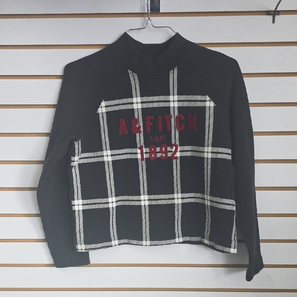 A&F mock neck Plaid sweatshirt Med